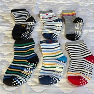 Kids Striped and Patterned Socks Set - Multicolor